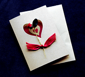 Red Flower Heart Handcrafted Valentines or Anniversary Card - dr16-0023